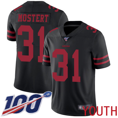 San Francisco 49ers Limited Black Youth Raheem Mostert Alternate NFL Jersey 31 100th